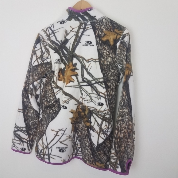 Mossy Oak‎ Size S Camouflauge Pink Trim Womens S Fleece 1/4 Zip Fleece Pullover - Picture 6 of 9
